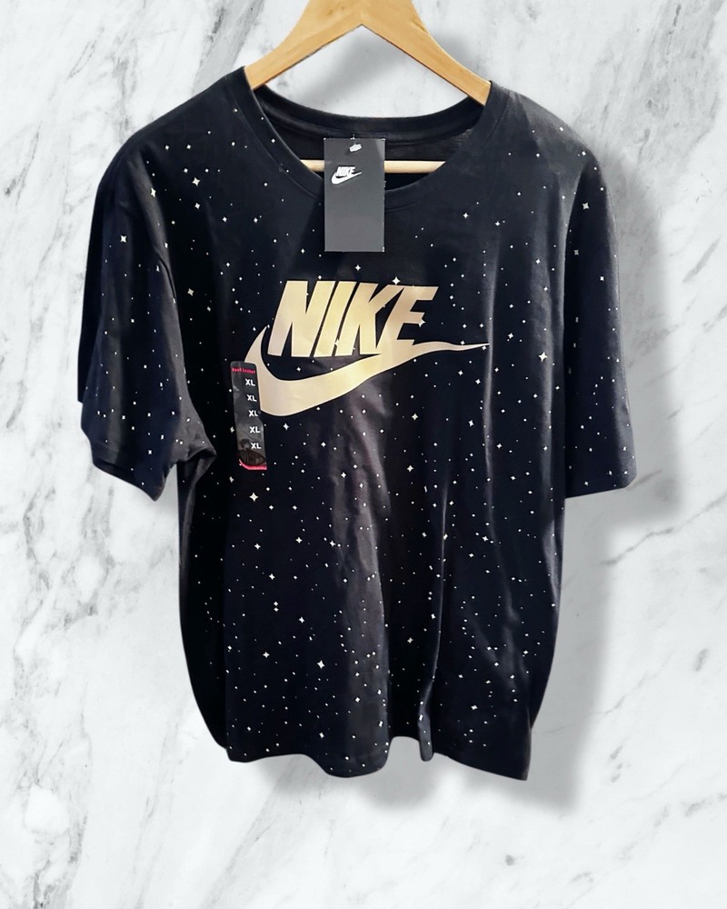 Nike Men’s NWT Black Graphic Print Crew Neck Short Sleeve T-Shirt Regular Fit XL
