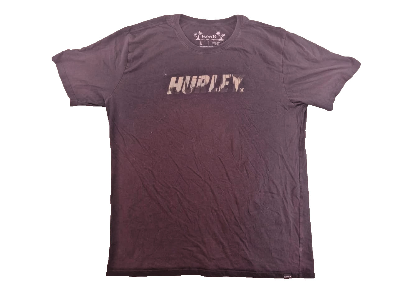Hurley Everyday Washed Graphic Logo Tee Dark Gray 100% Cotton Surf Skate Size L gallery