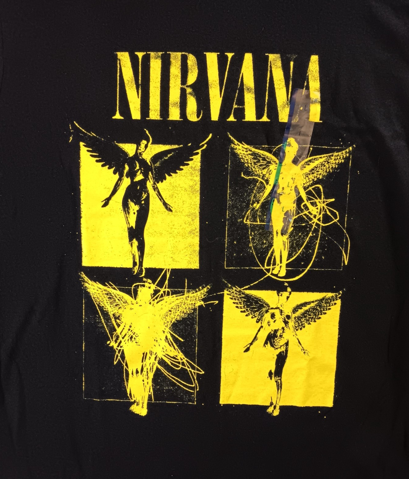 Nirvana Large Graphic T Shirt In Utero Angel Rock Band Grunge Punk Emo Unisex