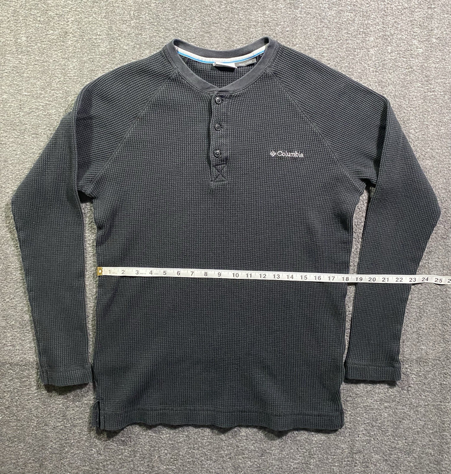 Columbia Knit Henley Thermal Mens Gray OmniWick Long Sleeve Size L gallery