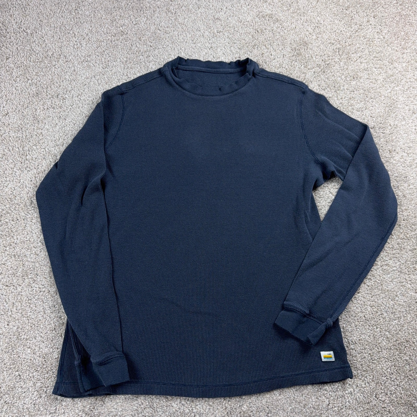 Vuori Shirt Mens Large Blue Waffle Knit Thermal Lightweight Stretch Hiking gallery