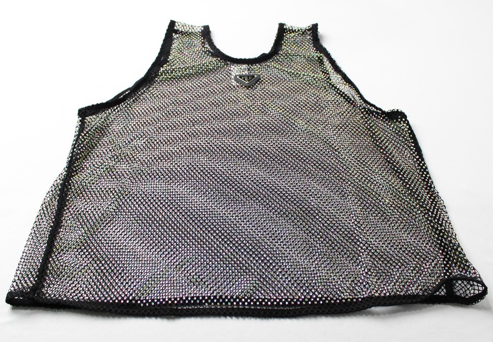 MCE Creations Men’s Sleeveless Rhinestone Crop Top CL8 Obsidian Size 2XL
