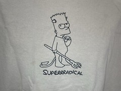 SuperrRadical Large Brown Devil BART Simpson T Shirt Superr Radical