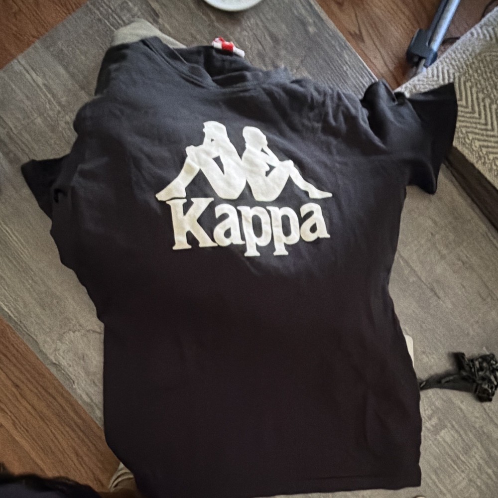 Kappa Men’s Black Logo Graphic Print Crew Neck Short Sleeve T-Shirt Size S