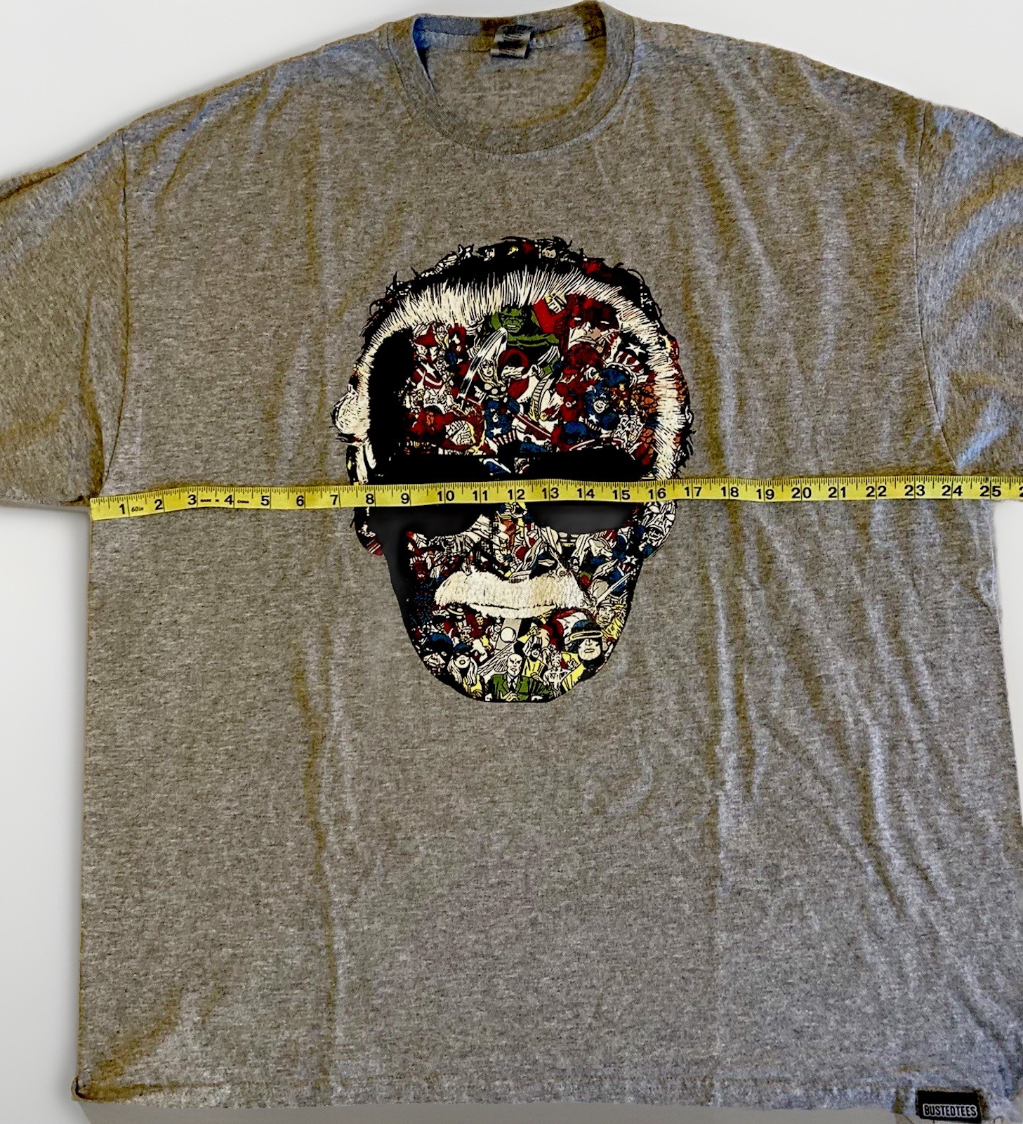 Marvel Comics Many Faces of Stan Lee Gray Mosaic Graphic T-Shirt Size 2XL gallery