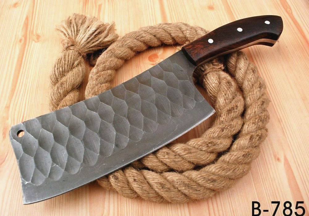 Custom Hand Forged Carbon Steel Cleaver Meat Chopper Butcher Knife
