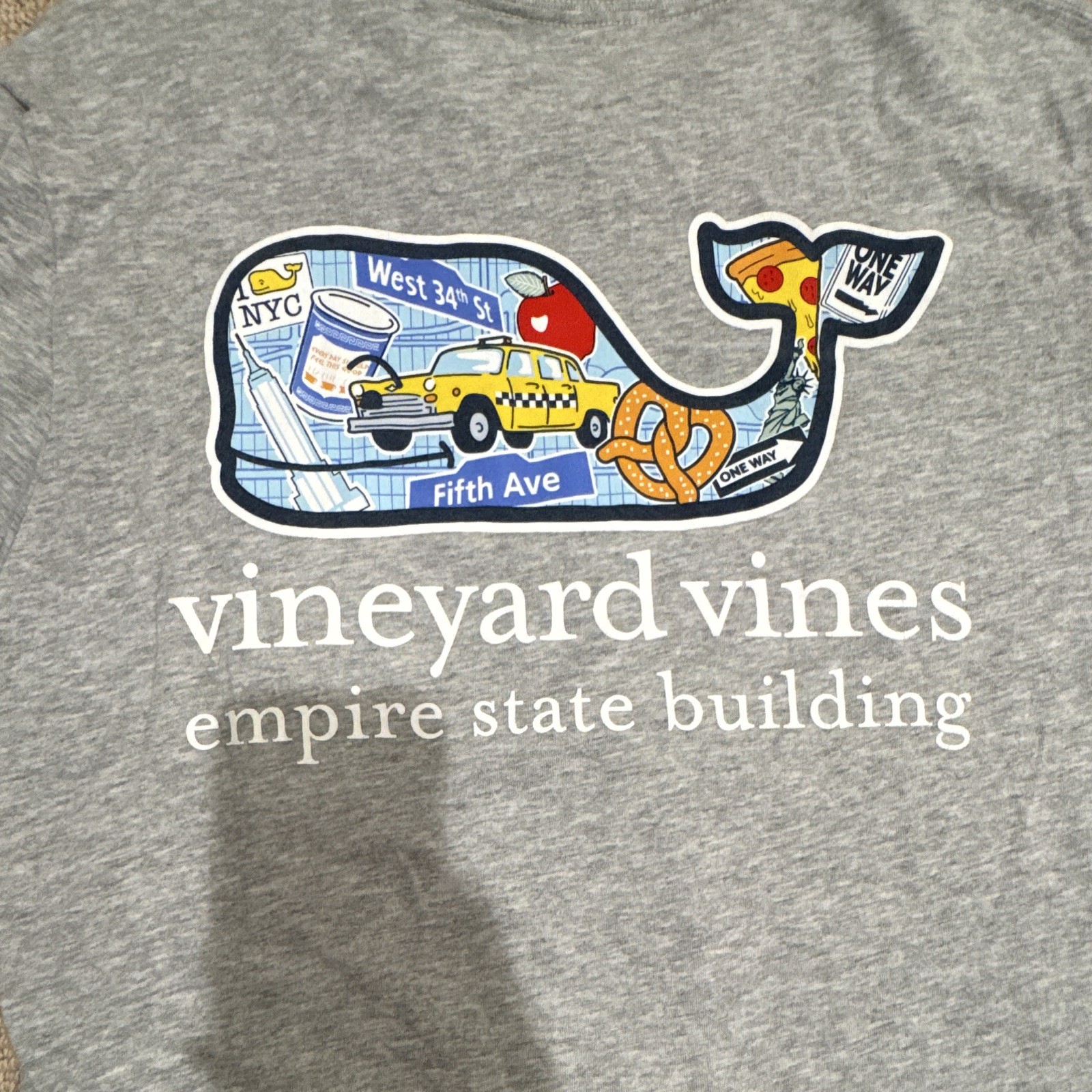 Vineyard Vines Men's Gray Pocket T-Shirt NYC Empire State Building S Cotton gallery