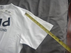Comme Des Garcons Play Men’s Inverted Play Logo White T Shirt Size XLarge, NWT