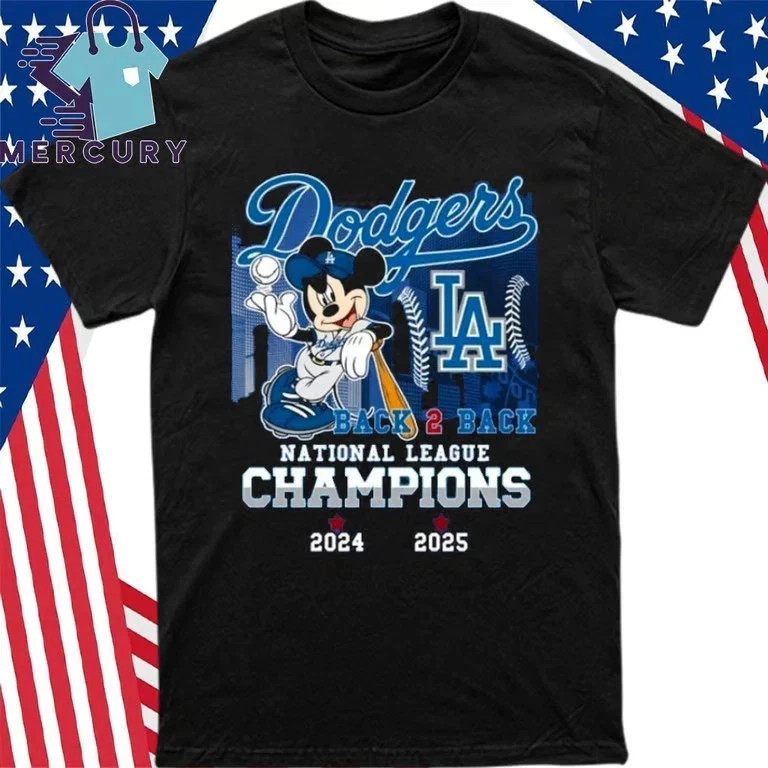 Mickey Mouse x Dodgers Back 2 Back Champions 2024-2025 T-Shirt