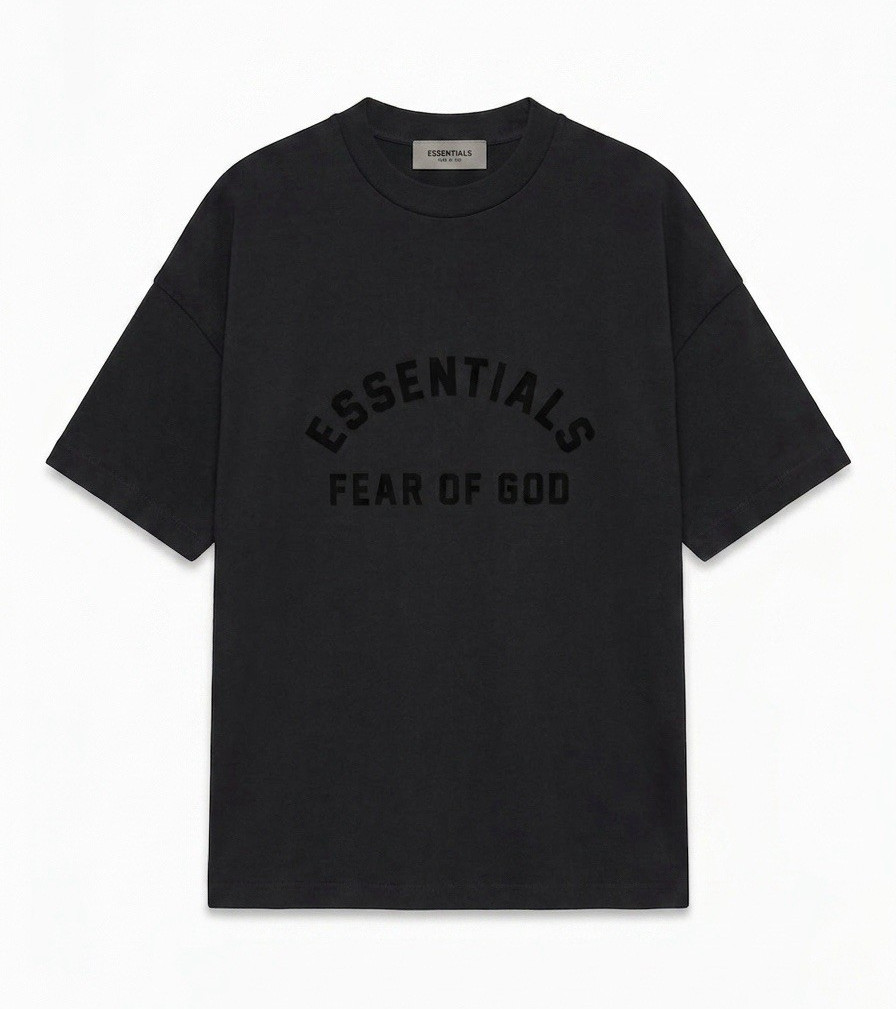 ESSENTIALS Fear of God Black Crew Neck Short Sleeve OVERSIZED T-Shirt Men M gallery