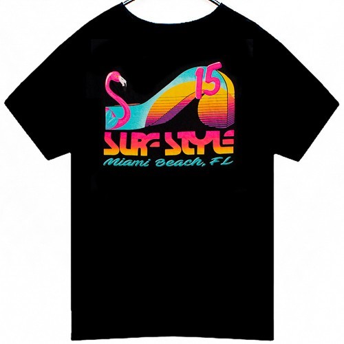 Miami Beach FL Mens T Shirt Size L Surf Style Black gallery