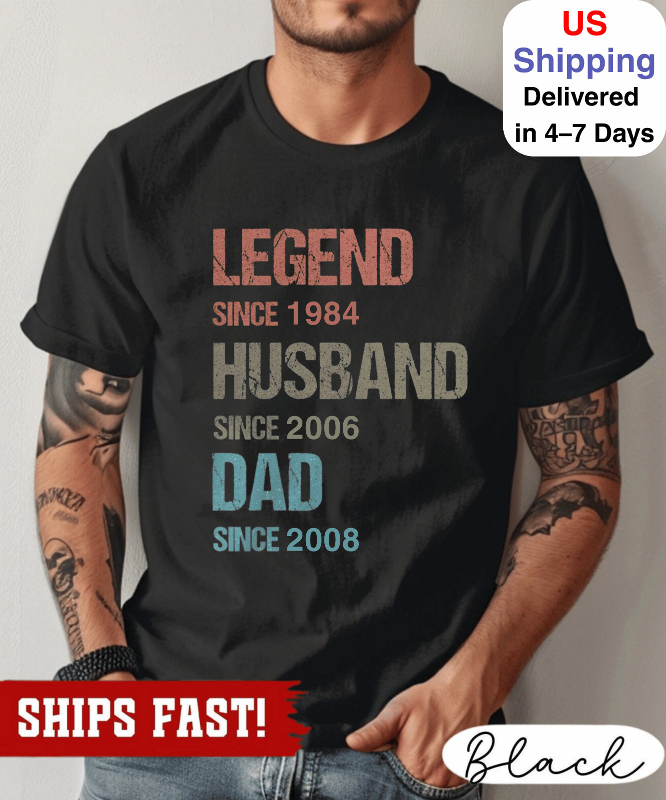 Personalized Legend Since T-Shirt: Custom Dad, Husband, Grandad Gift