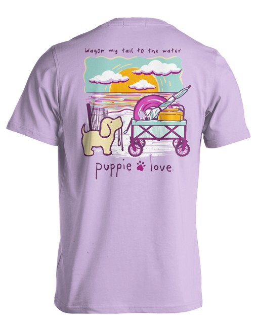 New PUPPIE LOVE WAGON my TAIL to the WATER PUP T-SHIRT gallery