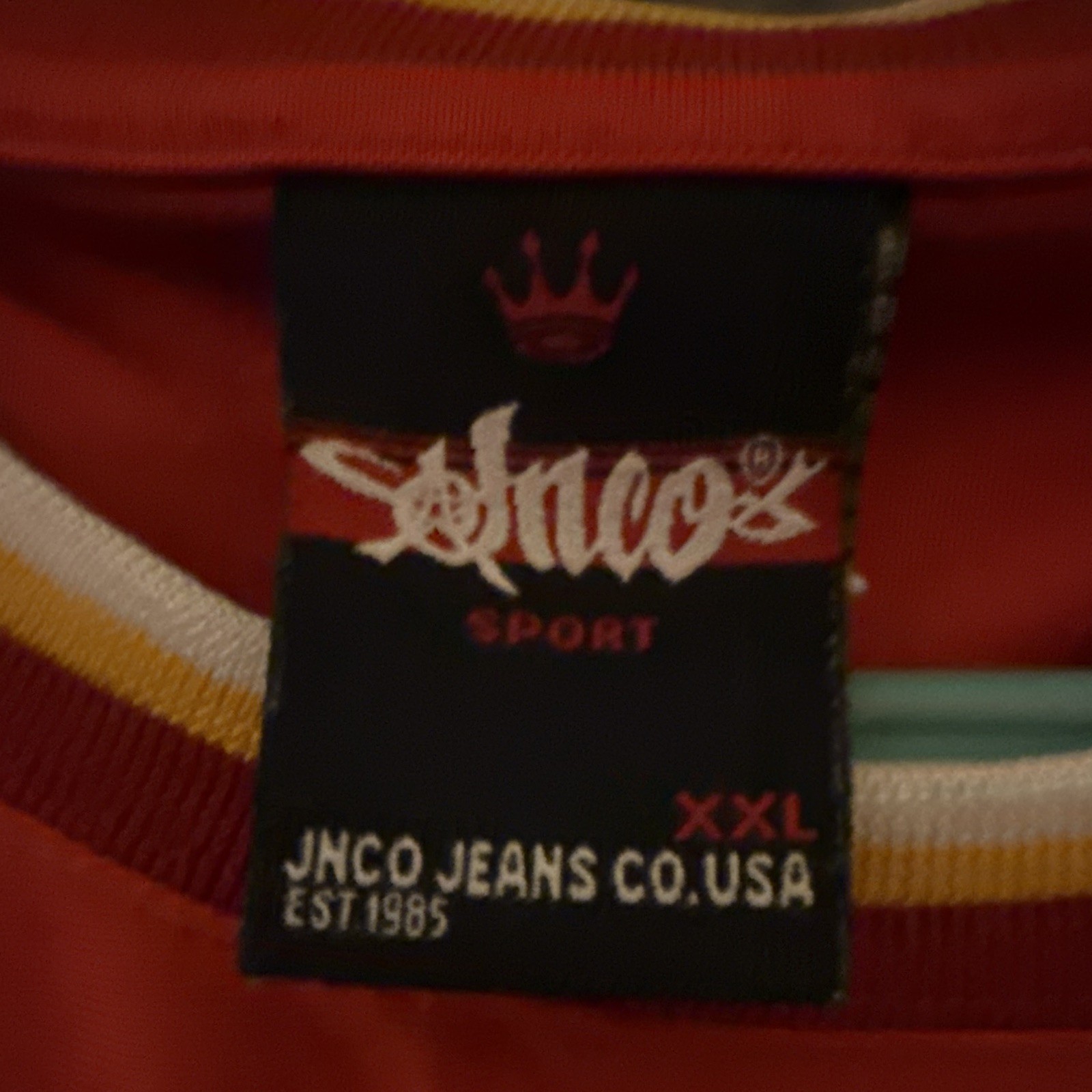 JNCO Sport Men's XXL Red/White Reversible Sleeveless Jersey Graphic T-Shirt gallery