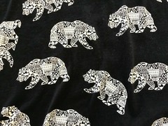 Bear T-Shirt, Many Identical Stylized and Stylish Bears, Black Size Large