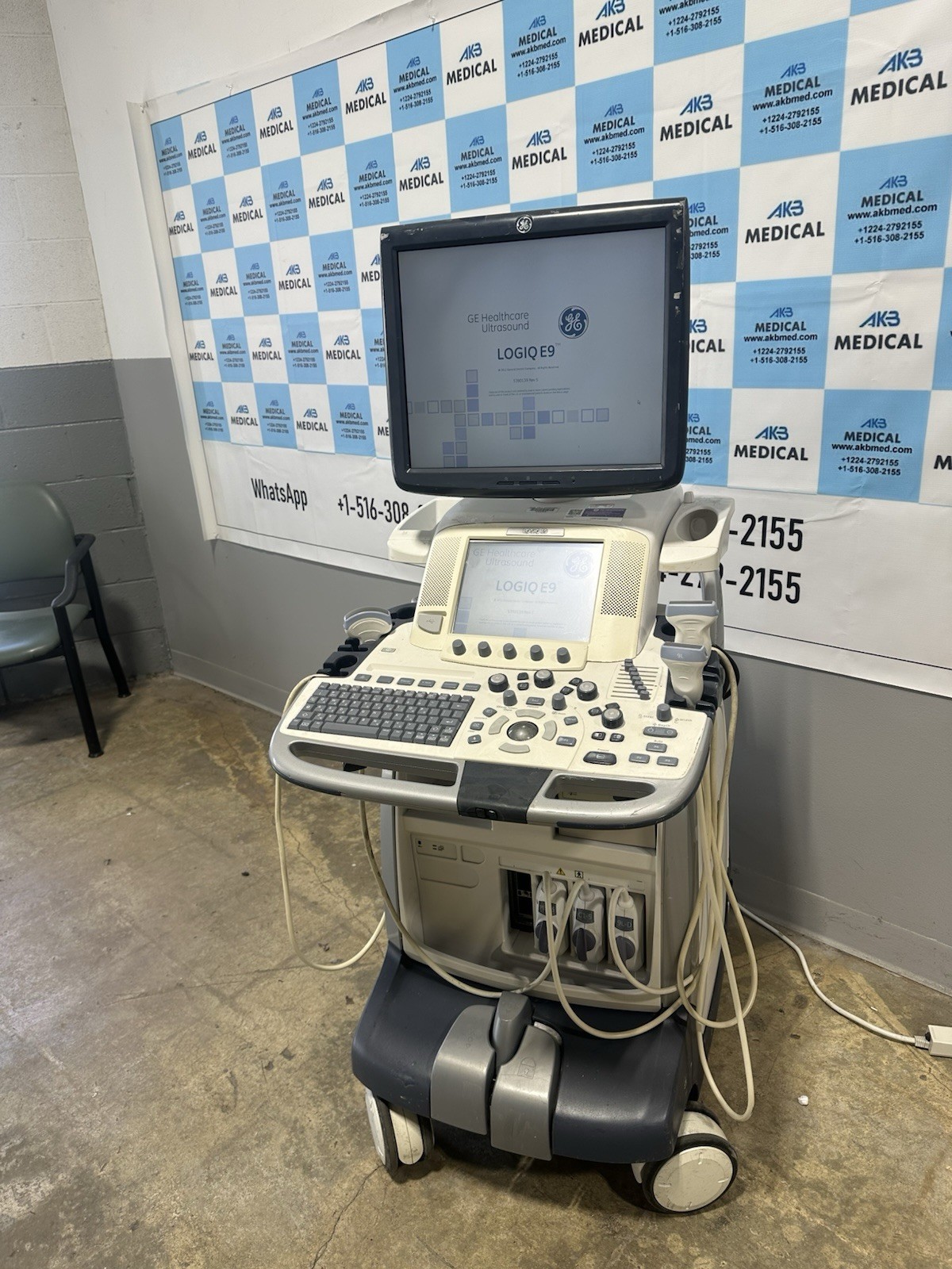GE Logic E9 Ultrasound With 3 Probes