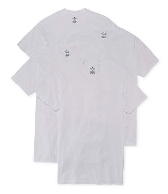 Stafford 4-Pack Men's Ultra Soft 100% Cotton Crew-Neck T-Shirt White gallery