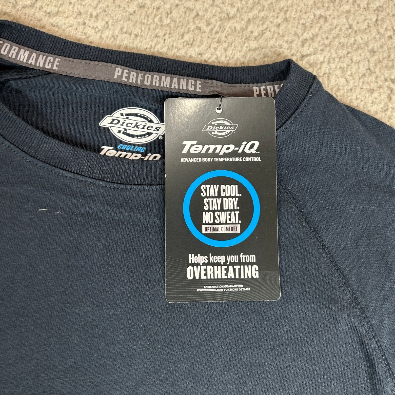 Dickies Temp-IQ Performance Cooling T-Shirt Mens Medium Navy Blue gallery