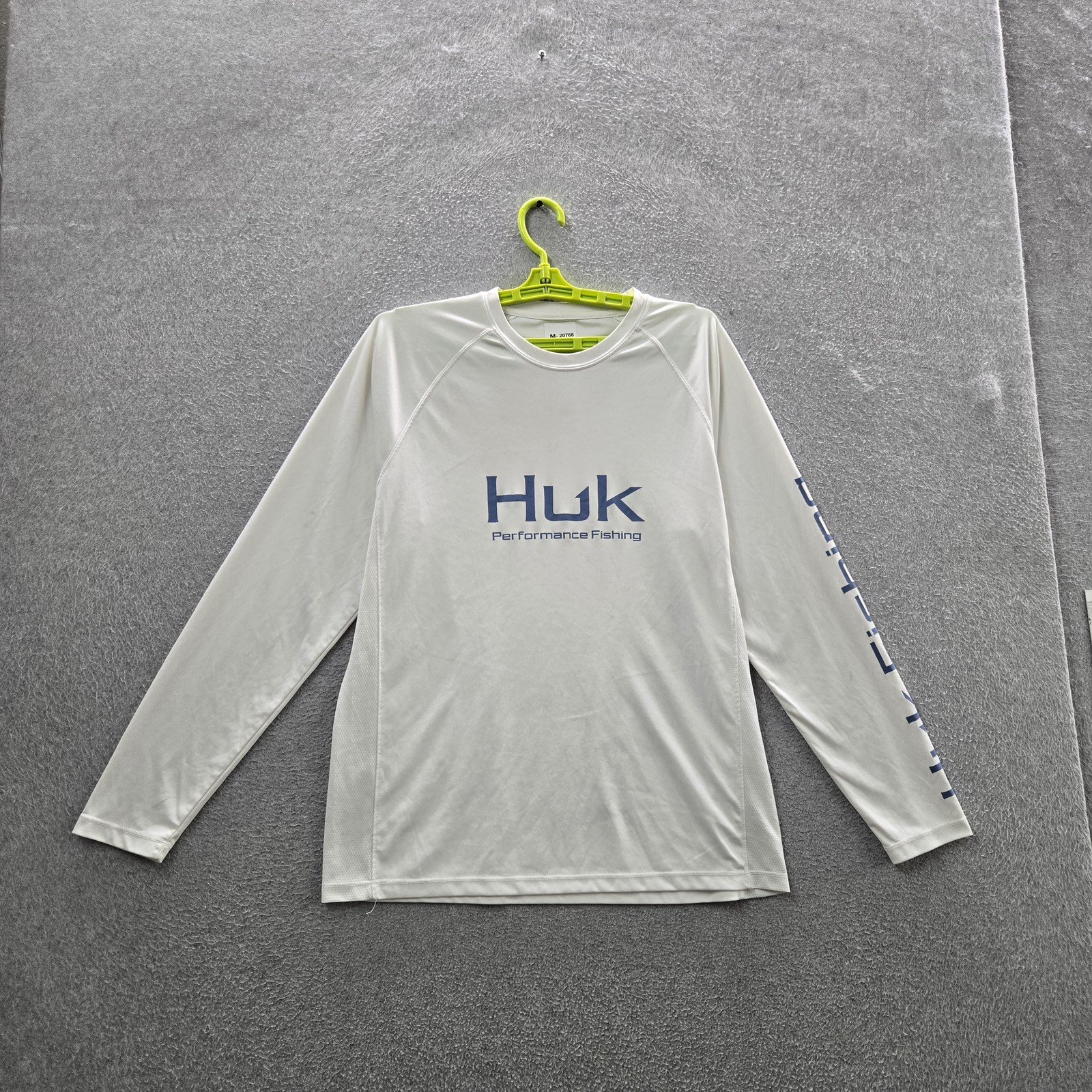 Huk Men Shirt M White Logo Text Activewear Long Sleeve gallery