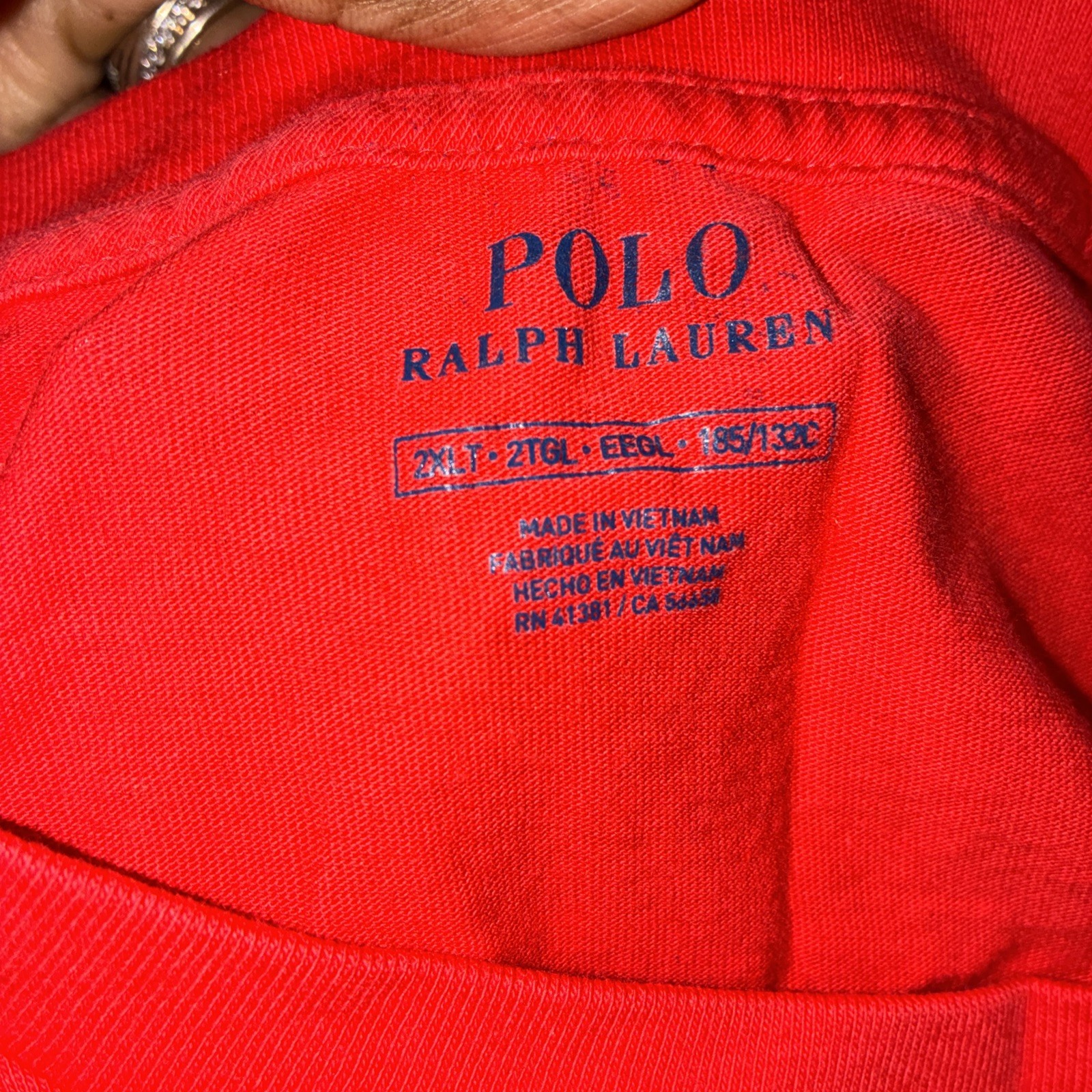 Y2K Polo Ralph Lauren Men 2XLT Red Pink Pocket T-Shirt Short Sleeve 100% Cotton gallery