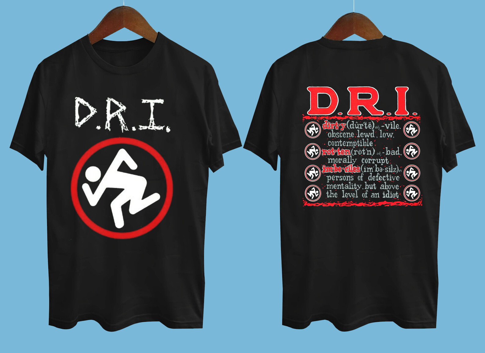 NEW D.R.I. Logo – Definition 2 Side Black All Size Shirt AH1327