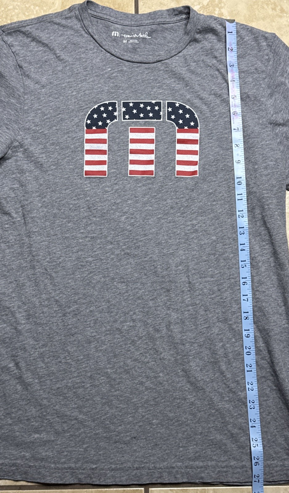 Travis Mathew - USA Logo - Men’s Sz Medium - Gray Golf Shirt 4th of July gallery