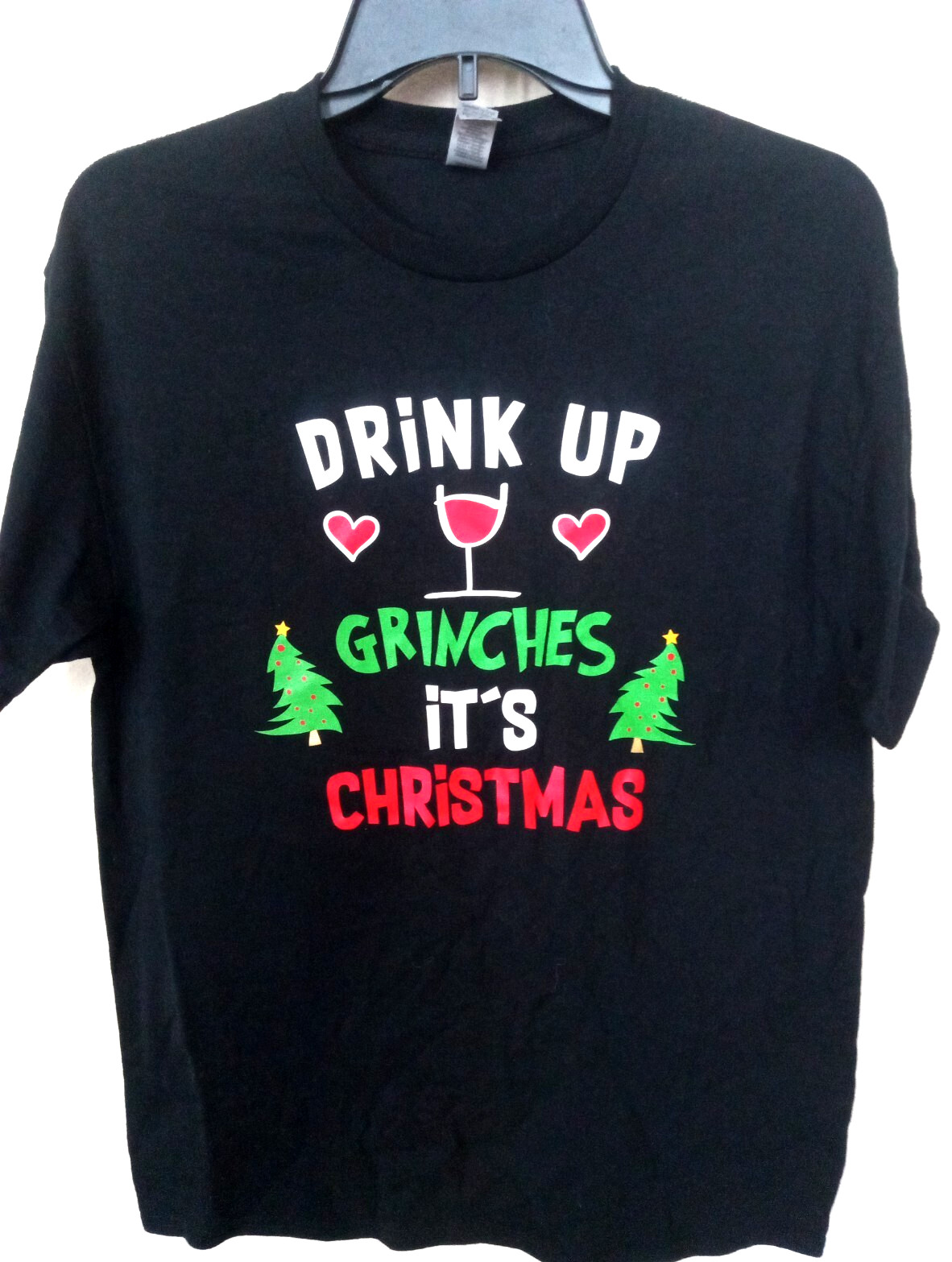 Drink Up Grinche’s it’s Christmas Graphic T Shirt Unisex Short Sleeve Size M