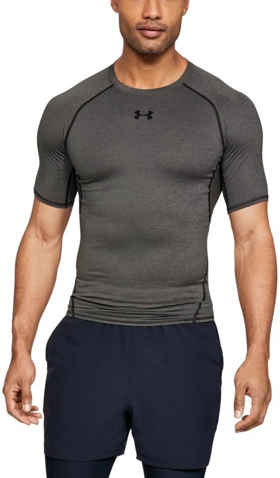UNDER ARMOUR MEN'S HEAT GEAR LARGE COMPRESSION FIT S/S GRAY SHIRT NEW 1257468 gallery