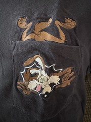 Vintage Warner Bros Studio Store Wile E Coyote Pocket T Shirt XL Black