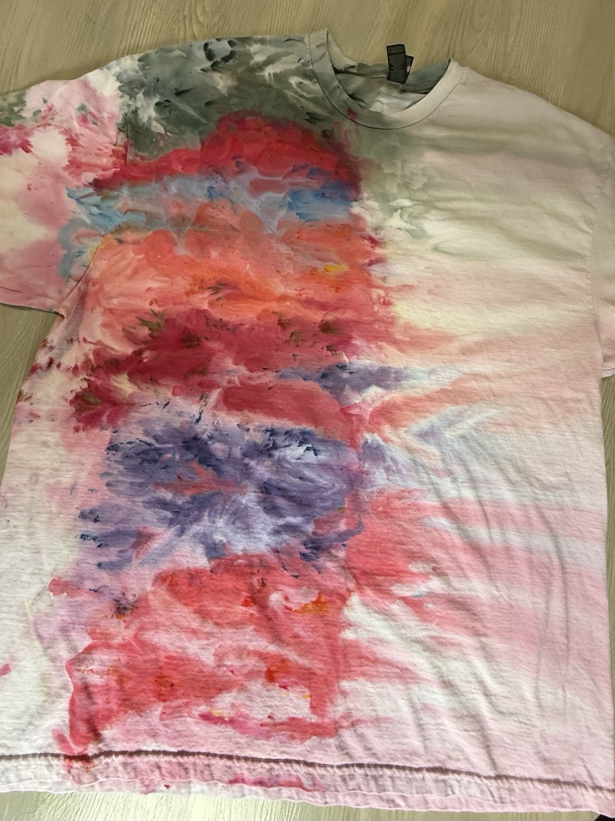 Men’s Custom Gravity Ice Dye Gildan Hammer 2XL Tie Dye Subtle Red White & Blue gallery