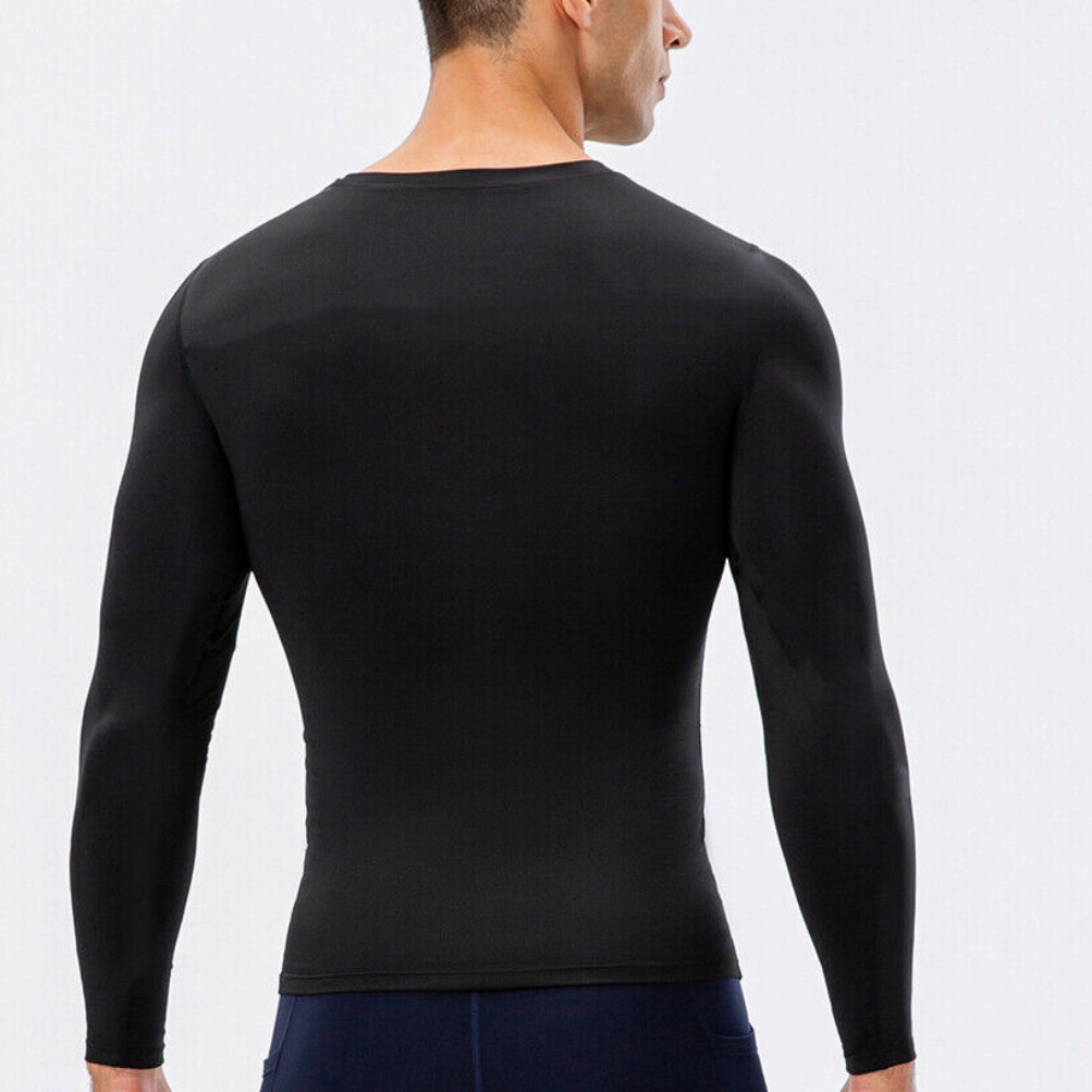 Men's Sports Compression T Shirt Tight Fitness Gym Moisture Wicking Long Shirts gallery