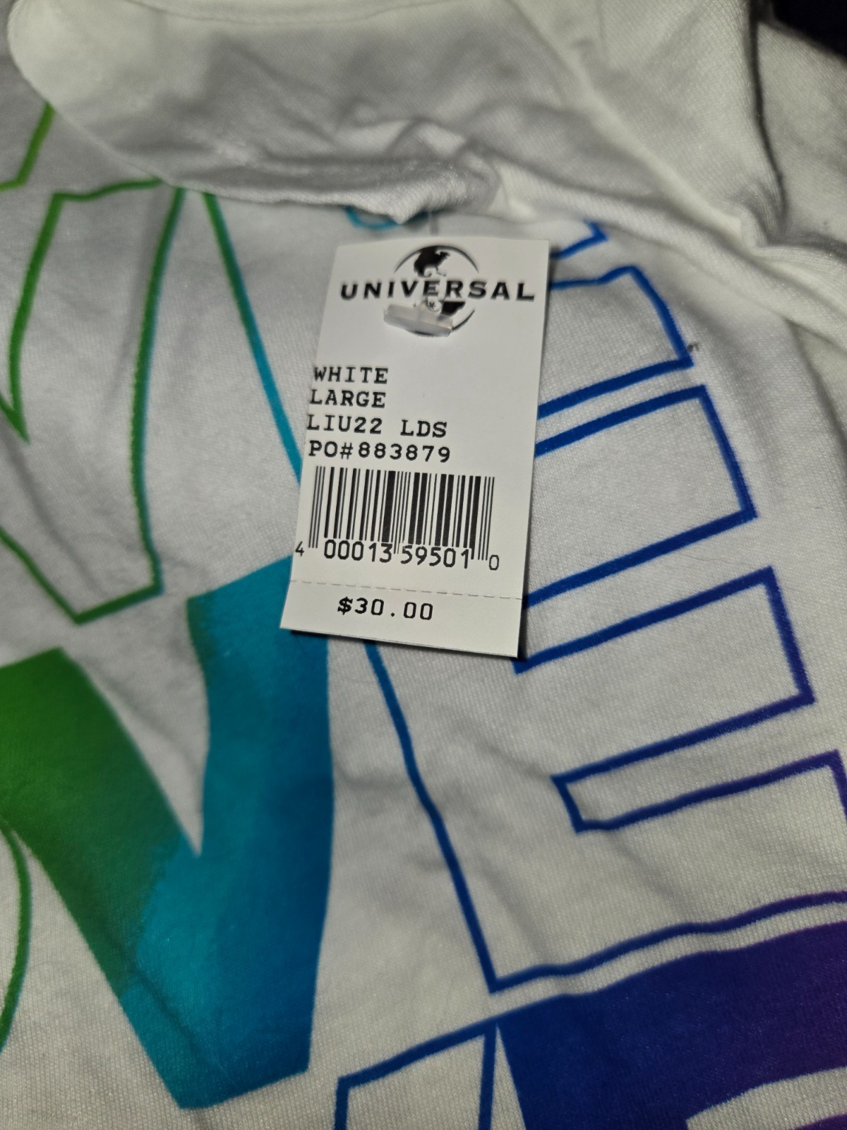Universal Studios Love Is Universal Rainbow Pride T-Shirt White Large NWT gallery