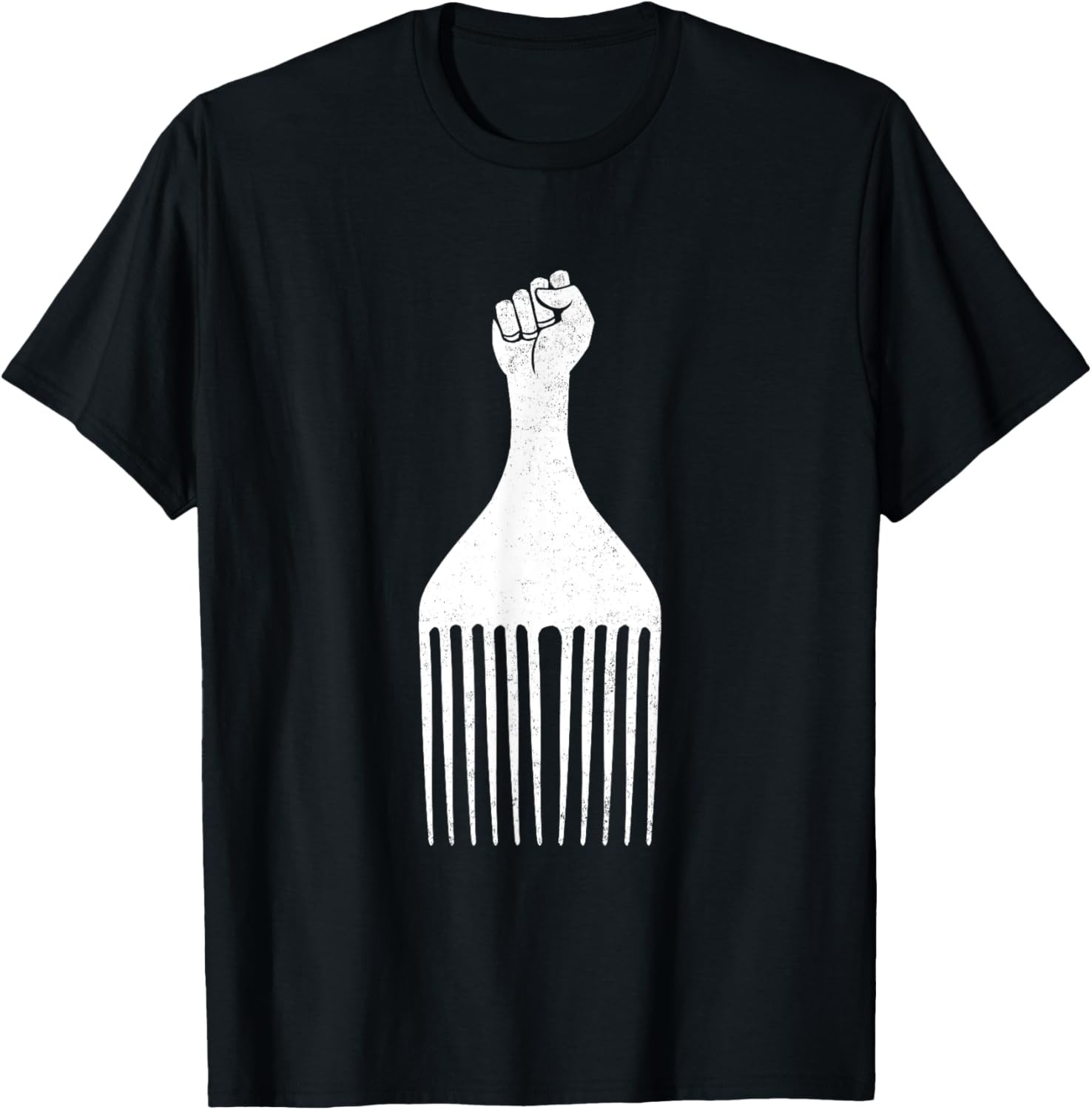 Black Power Raised Fist Afro Pick Black History Men Women T-Shirt gallery