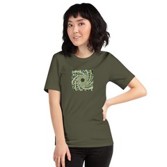 T-shirt kaki coton imprimé vortex
