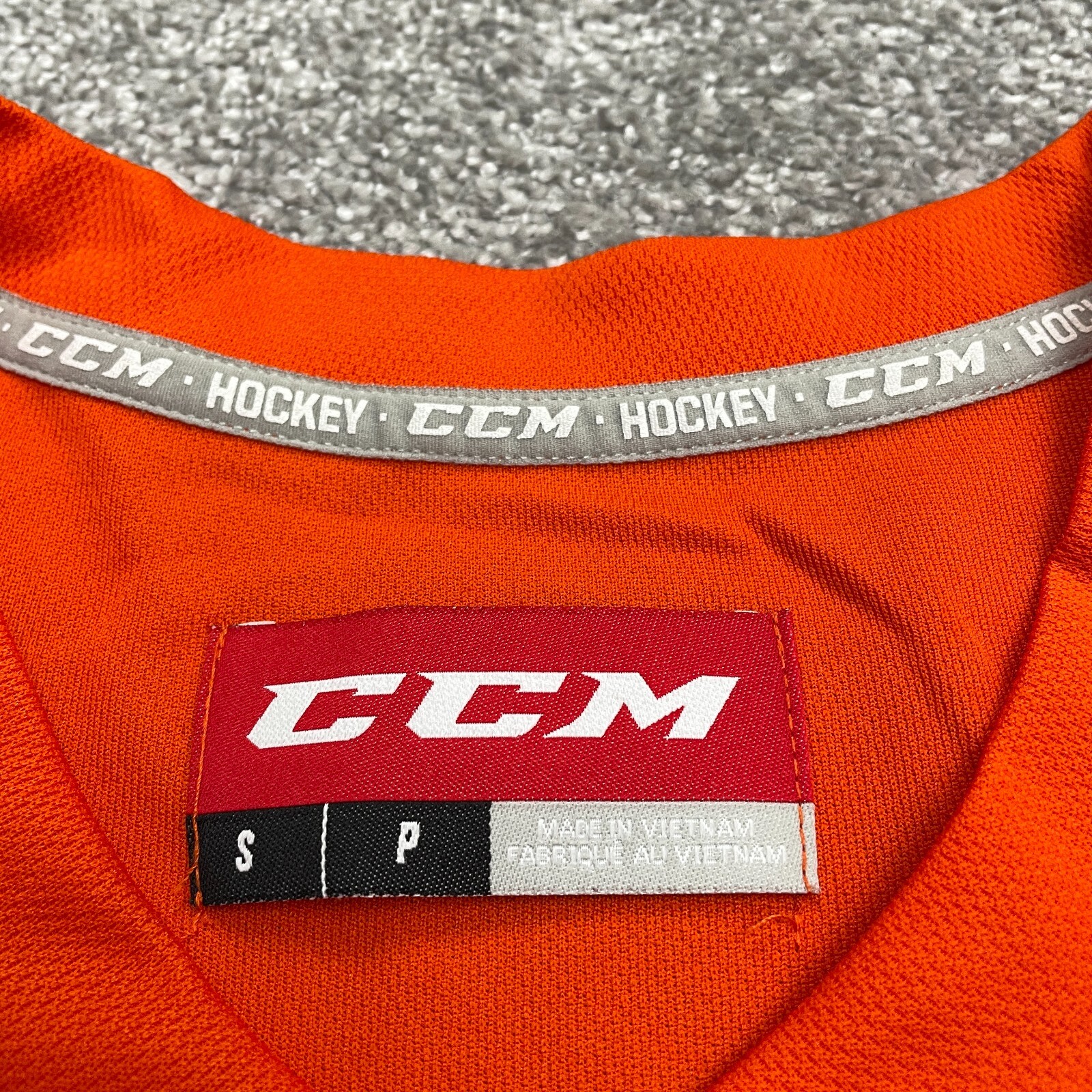CCM Hockey #27 Jersey Shirt Mens Small Orange Long Sleeve V-Neck Sports Athletic gallery