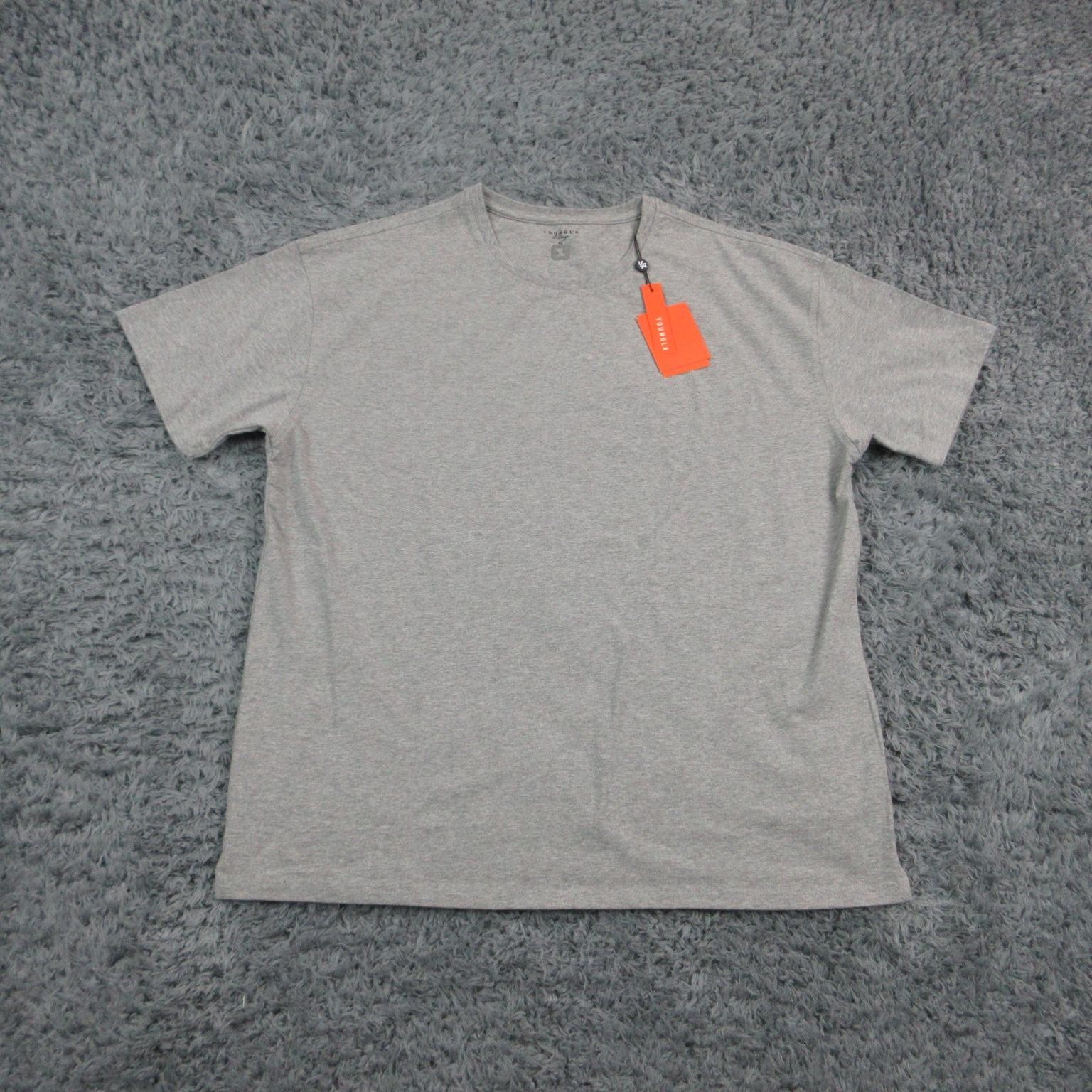 YoungLA Shirt Mens XL Gray Tagless Cotton Spandex Crewneck Logo Stretch NWT gallery