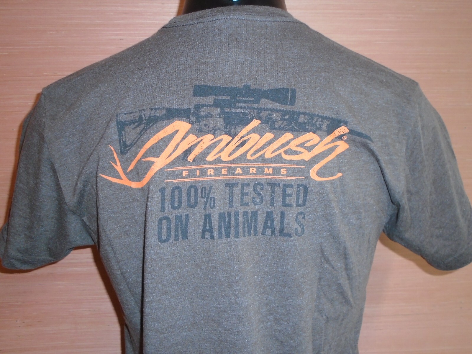 Ambush Firearms Brown Short Sleeve Cotton T-Shirt Adult Size Medium gallery