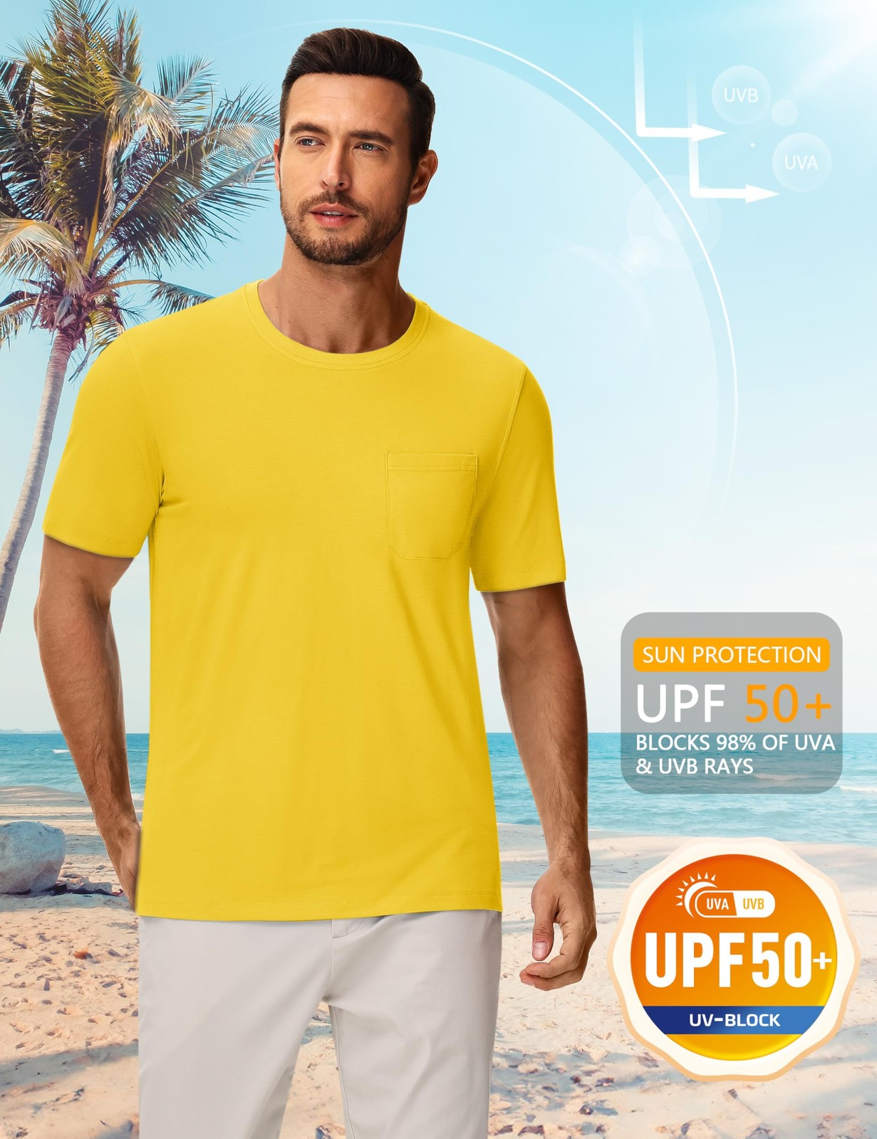 Men's T-Shirts Cotton Short Sleeve T Shirts for Men UPF 50+ Moisture Wicking ... gallery