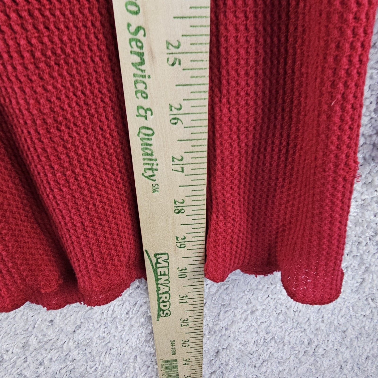Vintage Greatland Thermal Red Polycotton Waffle Knit Shirt Men's XL 90s Made USA gallery