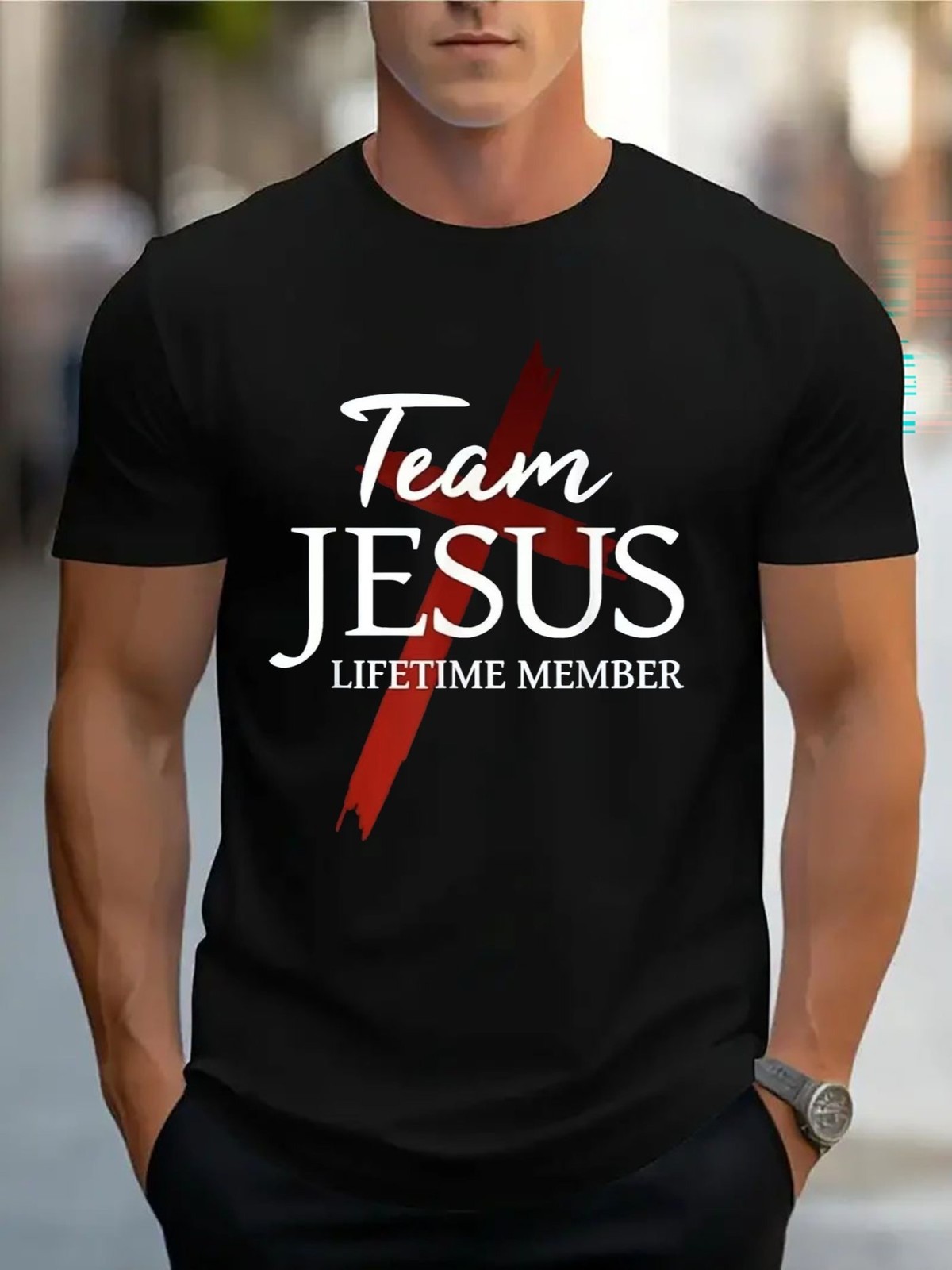 Team Jesus T Shirt Christian Faith Graphic Casual Crew Neck Gift Tee gallery