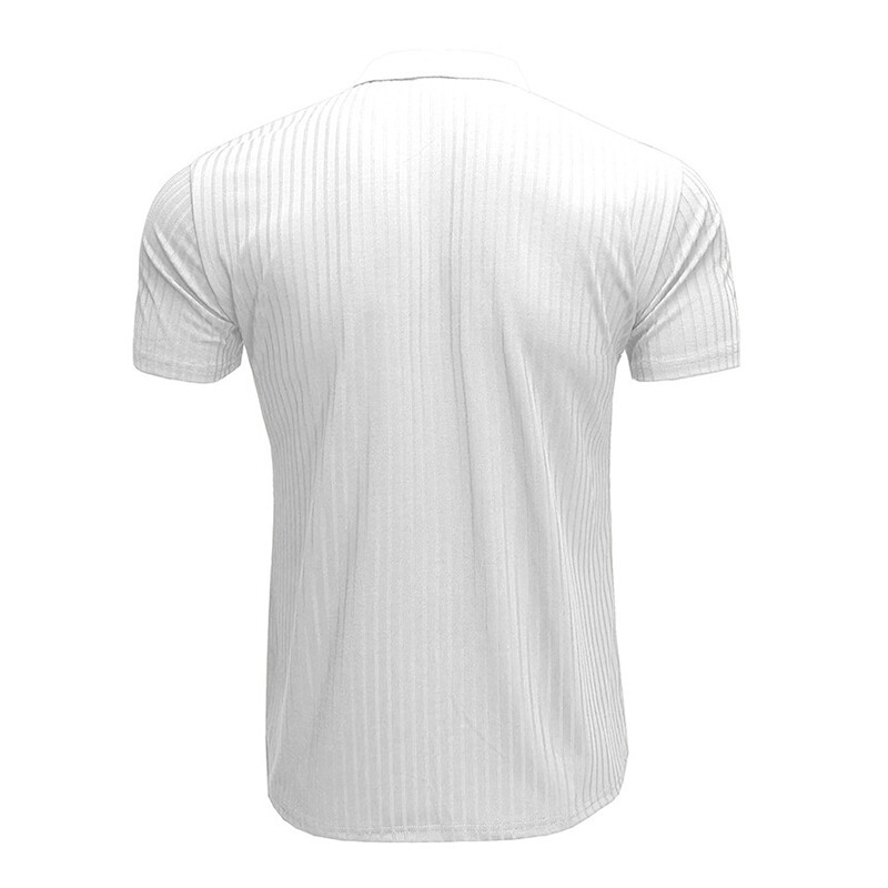 Mens Tee Short Sleeve T-Shirt Summer Ribbed Stretch Slim Fit Casual Blouse Tops gallery