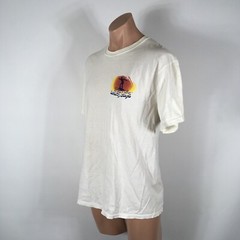 Beach Rays Floral Surfer Beach USA White Vintage 90s T-shirt Large Neon Hawaii