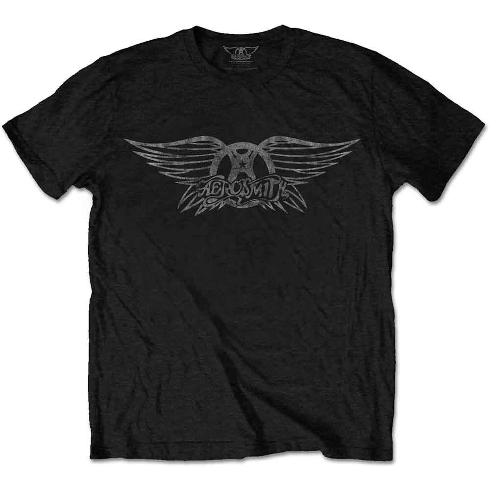 Aerosmith Vintage Logo T-Shirt Black New