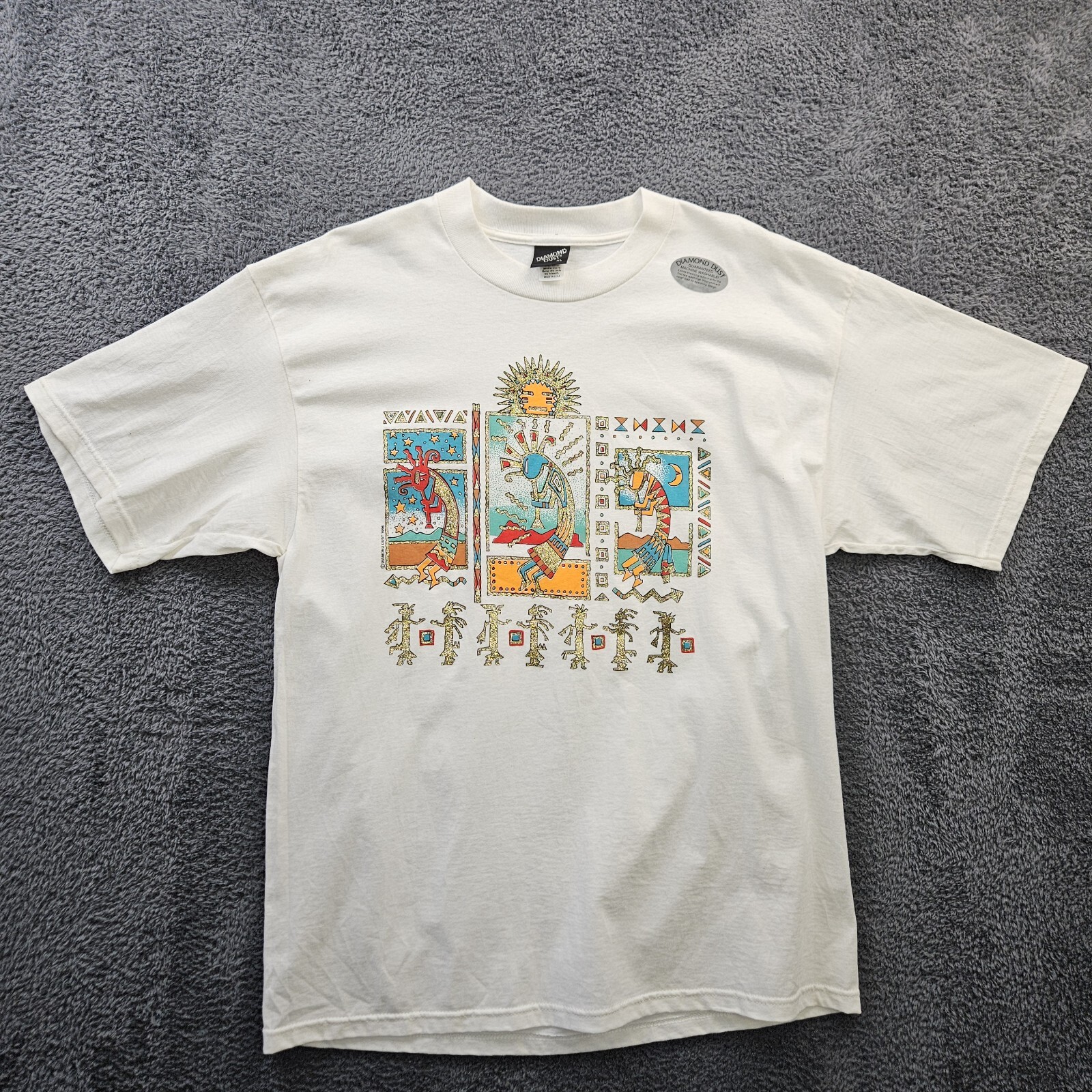 Diamond Dust T Shirt Vintage 1996 Kokopelli Southwestern Glitter Bling Men XL