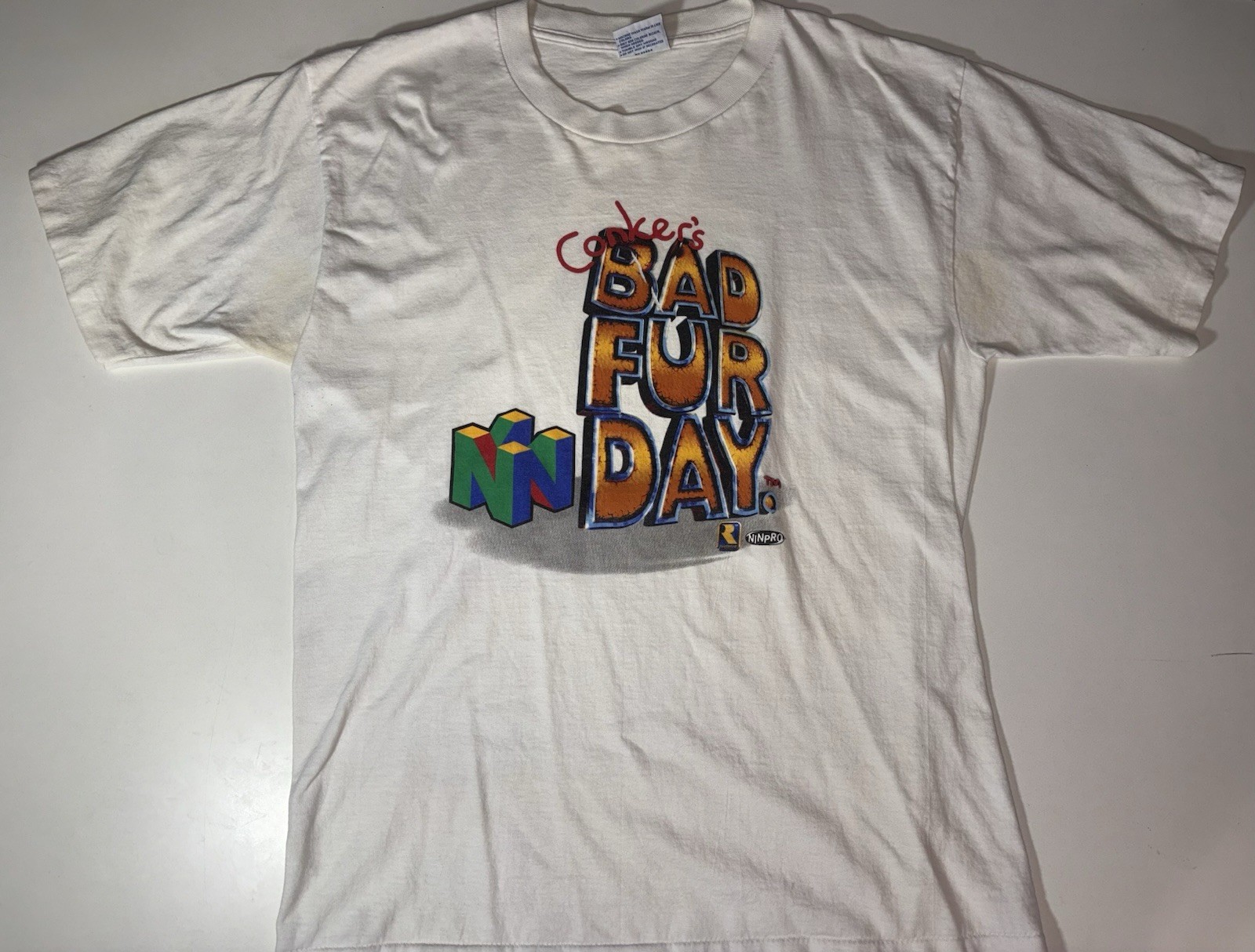 Conker's Bad Fur Day 2000s N64 Video Game Vintage Shirt L Rare gallery