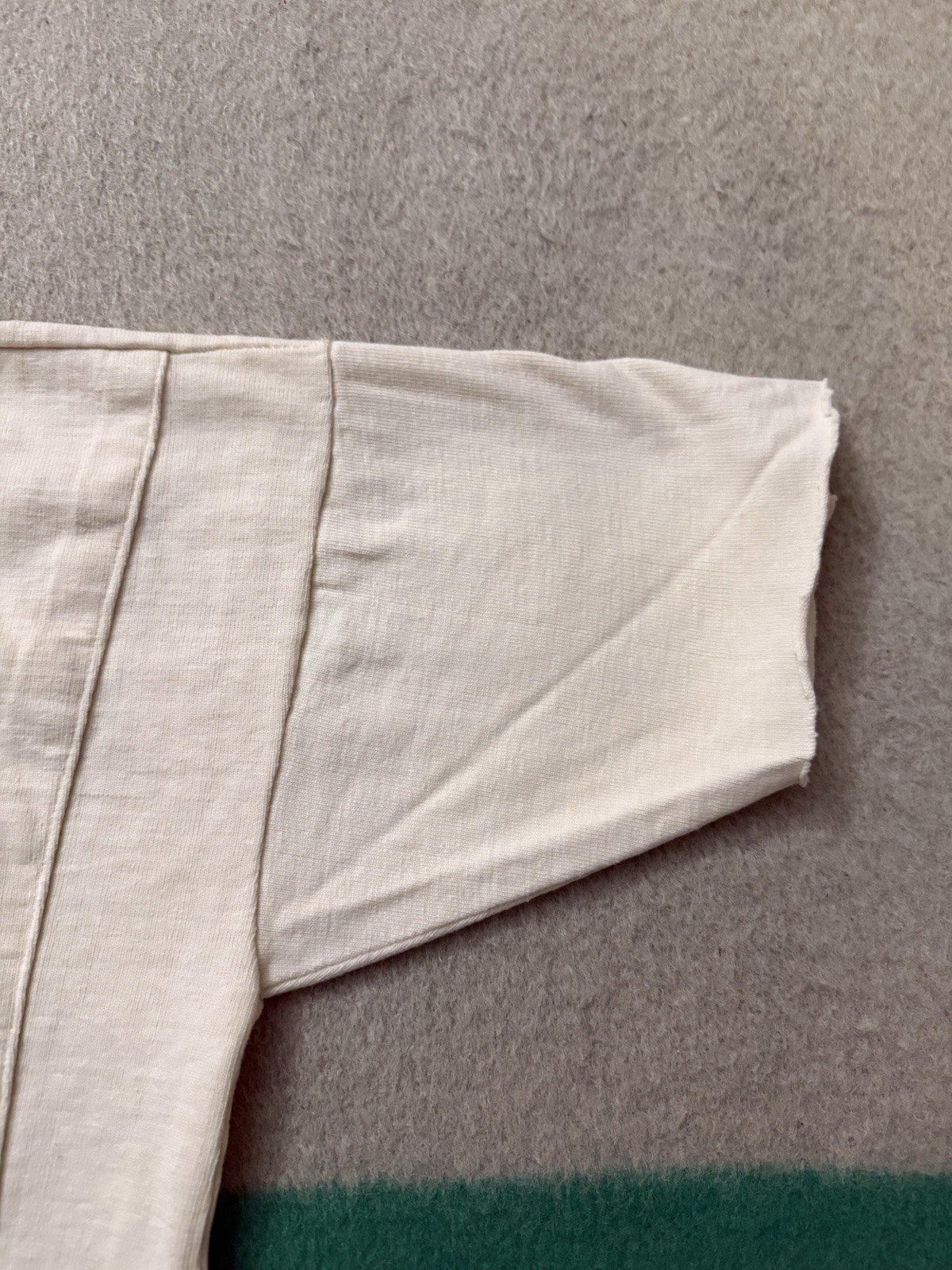 Vintage 30s 40s Paneled White Blank Tee Jersey All 100% Cotton 20x29.5 Very Rare gallery