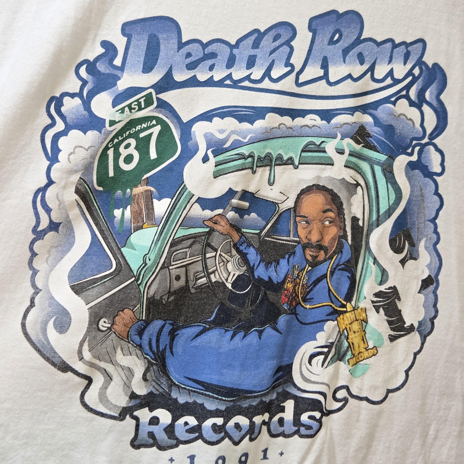 Death Row Records Shirt Mens 2XL White 187 Car Graphic 1991 Hip Hop Rap Tee gallery