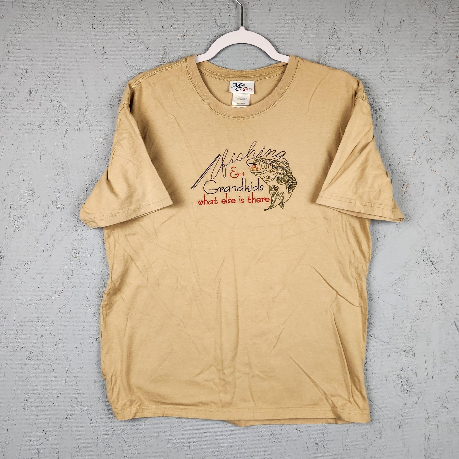 Vintage Grandpa Fishing Grandkids Shirt Mens Large Embroidered Bass Funny Joke gallery