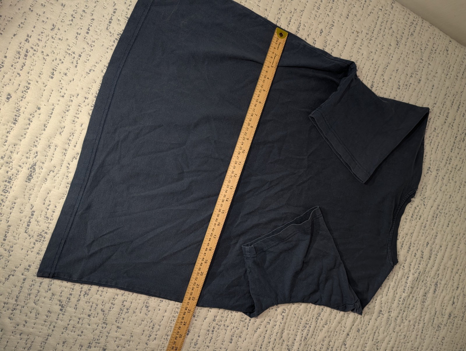 H&M Men's Blue Heavy Weight T-Shirt Solid Crew Neck Relaxed Fit Short Sleeve L gallery
