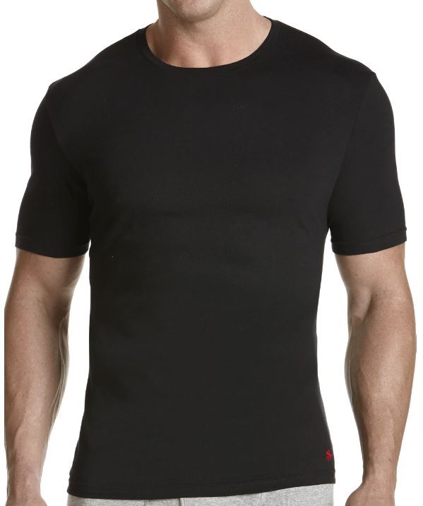3 GENUINE POLO RALPH LAUREN MENS 1XL TO 6XL BIG&TALL BLACK COTTON CREW T-SHIRTS gallery
